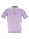 John Smedley Adrian Cotton Short Sleeved Polo Shirt In Lilac
