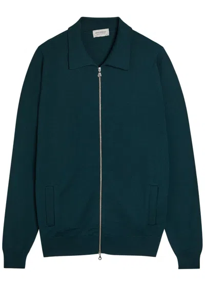 John Smedley Alston Zip-fastening Cardigan In Green