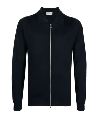 John Smedley Alston Zip Merino Shirt Jacket In Black