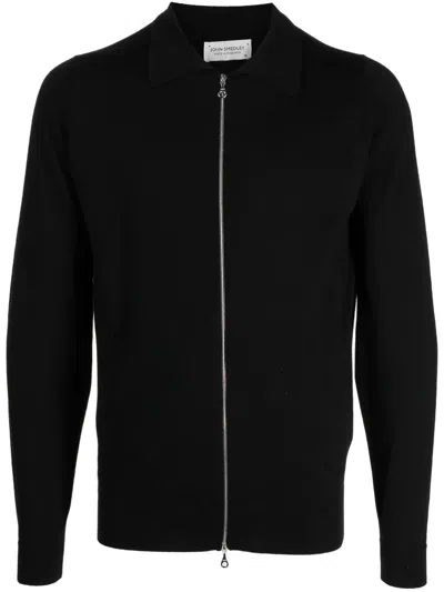 John Smedley Alston Zip-up Cardigan In Black