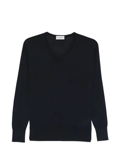 John Smedley Anne V-neck Sweater In Black