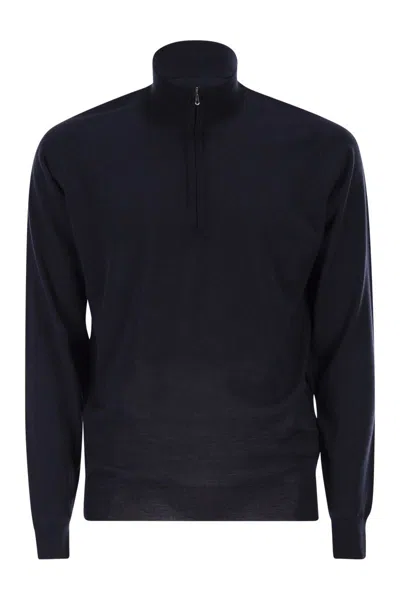 John Smedley High-neck Zip Sweater In Multi