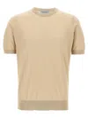 John Smedley "kempton" Crew Neck T-shirt In Beige