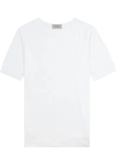 John Smedley Belden Knitted Cotton T-shirt In White