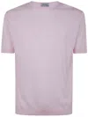 John Smedley Short Sleeves Crew Neck T-shirt In Soft Pink