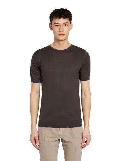 John Smedley Belden T-shirt Cn Ss In Chocolat