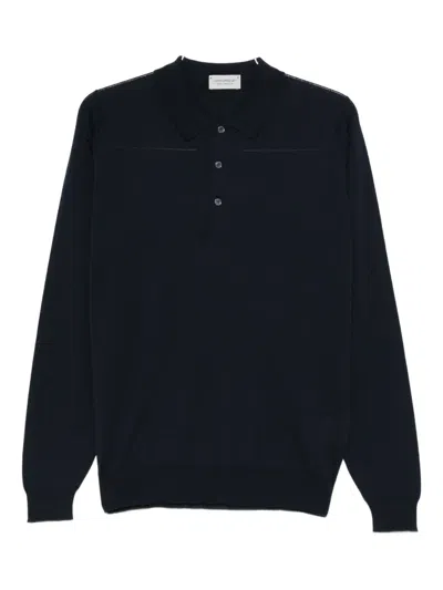 John Smedley Belper Button-fastning Polo Shirt In Black