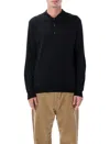 John Smedley Belper Extra Fine Merino Wool Polo Shirt In Black
