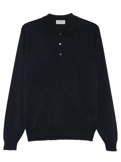 John Smedley Belper Polo In Extrafine Merino Wool In Blue