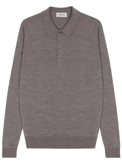 John Smedley Belper Polo In Extra-fine Merino Wool In Gray
