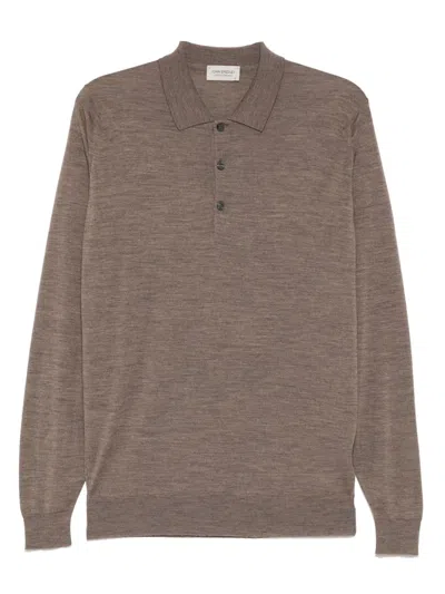John Smedley Belper Polo Shirt In Brown
