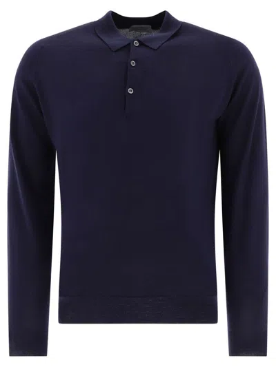 John Smedley "belper" Polo Shirt In Blue