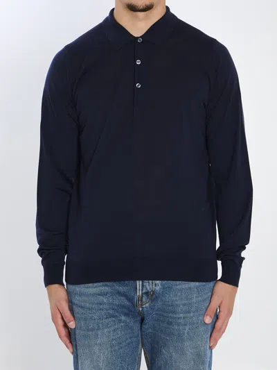 John Smedley Belper Polo Shirt In Blue