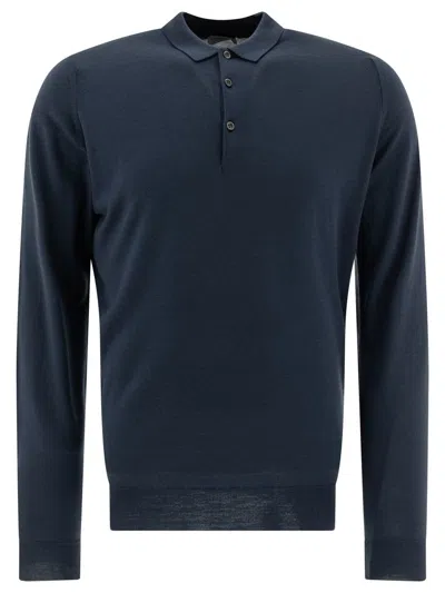 John Smedley Belper Polo Shirts In Blue