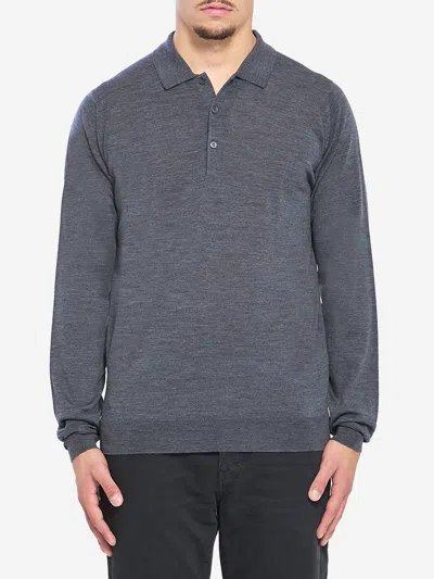 John Smedley Belper Polo Shirt In Gray