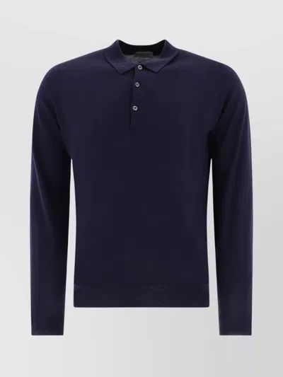 JOHN SMEDLEY "BELPER" RIBBED POLO SHIRT WITH COLLAR