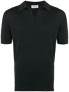 John Smedley Noah Skipper Collar Shirt Ss In Black