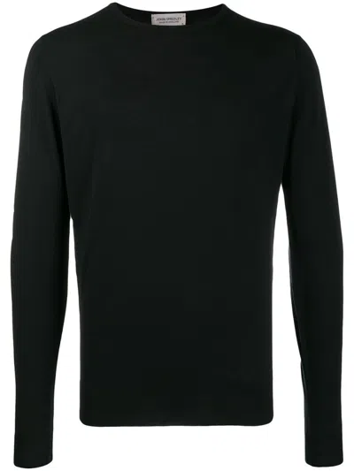 JOHN SMEDLEY BLACK WOOL SWEATER