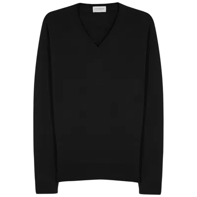 John Smedley Blenheim Fine-knit Wool Jumper In Black