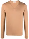 John Smedley Blenheim Pullover Vn Ls In Brown