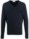 John Smedley Blenheim V-neck Wool Jumper In Midnight