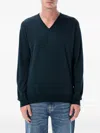 John Smedley Blenheim Extra Fine Merino Wool V-neck Jumper In Green