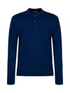 John Smedley Long Sleeve Polo Collar Sweater In Blue