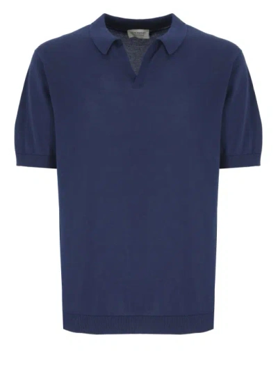 John Smedley Blue Cotton Polo Shirt