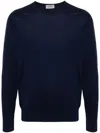 John Smedley Cotton Hatfield Crew Neck Pullover In Blue
