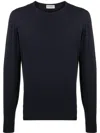 John Smedley Marcus Virgin Wool Crewneck Sweater In Blue