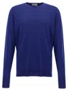 John Smedley "marcus" Crew Neck Sweater In Blue