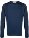 John Smedley Blue Merino Jumper In Blue