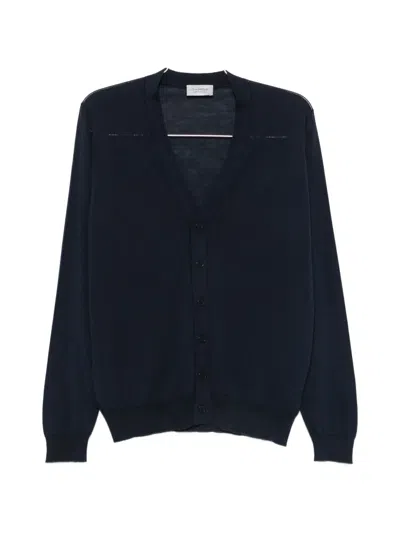 John Smedley Bradrick V-neck Cardigan In Blue