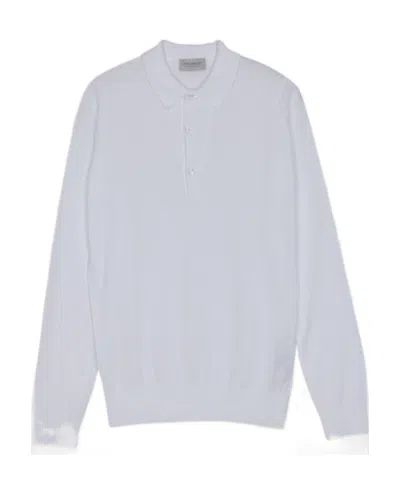 John Smedley Bradwell Long-sleeve Polo Shirt In White