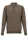 John Smedley Polo-neck Cuffed-sleeve Sweater In Brown