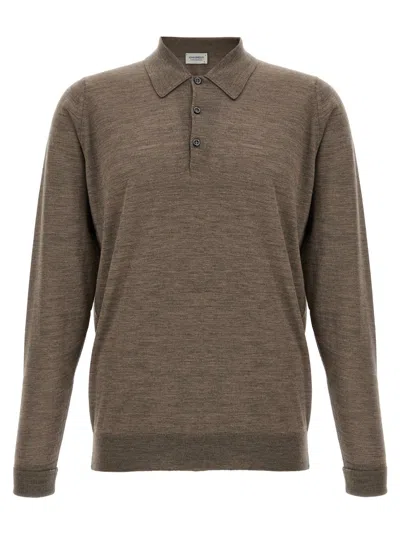 JOHN SMEDLEY BROWN DORSET SOLID SWEATER