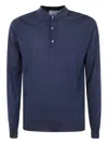 John Smedley Buttoned-collar Polo Shirt In Blue