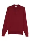 John Smedley Buttoned Polo Shirt In Red