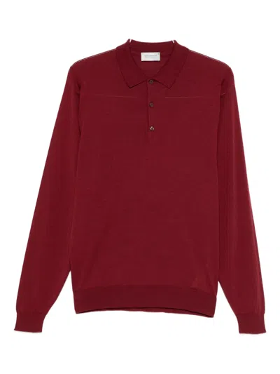 John Smedley Buttoned Polo Shirt In Red