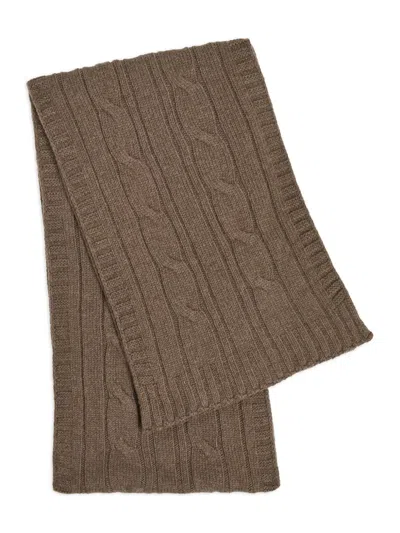 John Smedley Cable-knit Scarf In Brown
