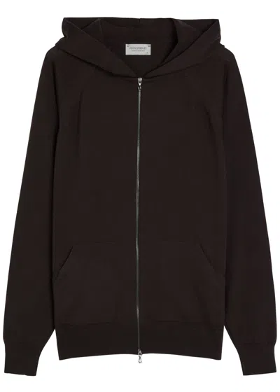 John Smedley Carty Hooded Merino Wool Jumper In Brown