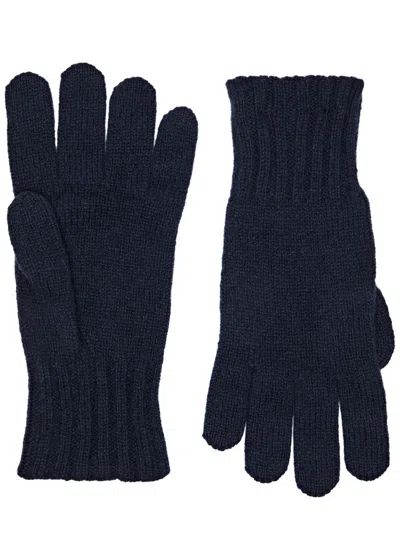 John Smedley Cashmere-blend Gloves In Navy