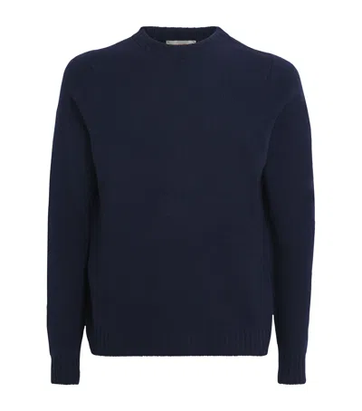 John Smedley Cashmere Crew-neck Jumper In Blue
