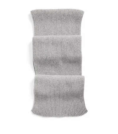 John Smedley Cashmere-wool Ribbed Scarf In Gray
