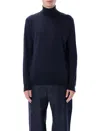 John Smedley Cherwell Extra Fine Merino Wool Roll Neck Jumper In Blue