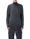 John Smedley Cherwell Extra Fine Merino Wool Roll Neck Jumper In Gray