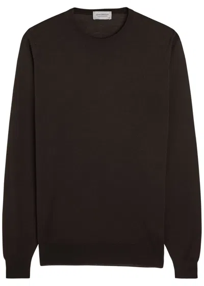 John Smedley Cherwell Merino Wool Jumper In Brown