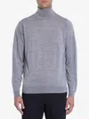John Smedley Turtleneck Cotton Sweater In Gray