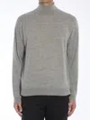 John Smedley Roll-neck Knit Jumper In Grey