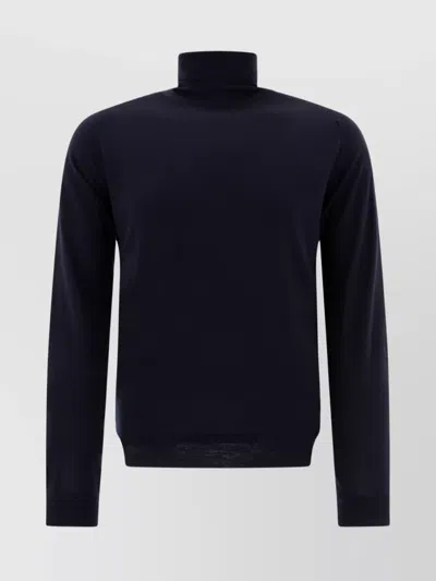 John Smedley "cherwell" Ribbed Turtleneck Sweater With Long Sleeves In Black